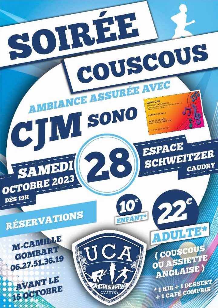 affiche du repas de l'uca caudry 28 octobre 2023