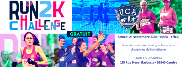 Affiche du challenge Run 2k à caudry pour découvrir l'athlétisme dans le nord